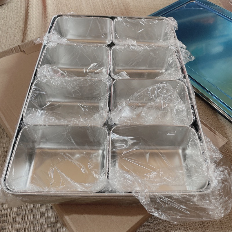 Khay đựng topping, thực phẩm, loại 6 và 8 ngăn, chất liệu inox 304 cao cấp dày dặn.