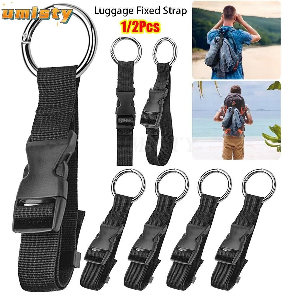 OMISTY 1 / 2 Chiếc Ba Lô Dây Đeo Ngoài, Nylon Jacket Gripper Holder Hành Lý Dây Đeo Cố Định, Di Động Có Khóa Phát Hành Add-A-Bag Dây Đeo Hành Lý Du Lịch
