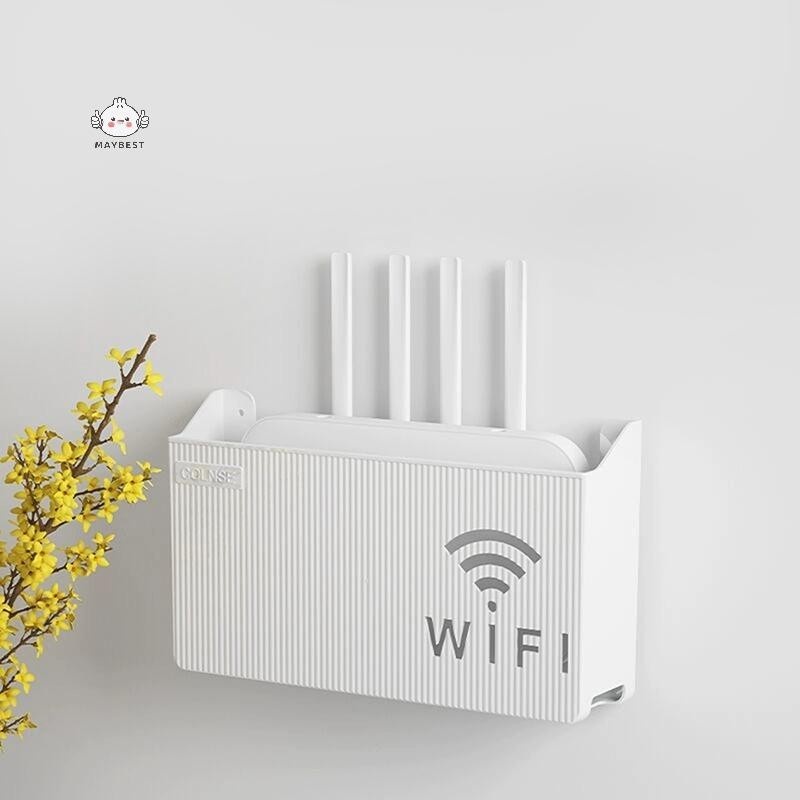 Maybest Bins Hộp định tuyến treo tường Bảng điều khiển trang trí phương tiện văn phòng Hộp Wifi Wifi Hộp lưu trữ không dây Giá đỡ Giá treo kệ treo tường {VN}