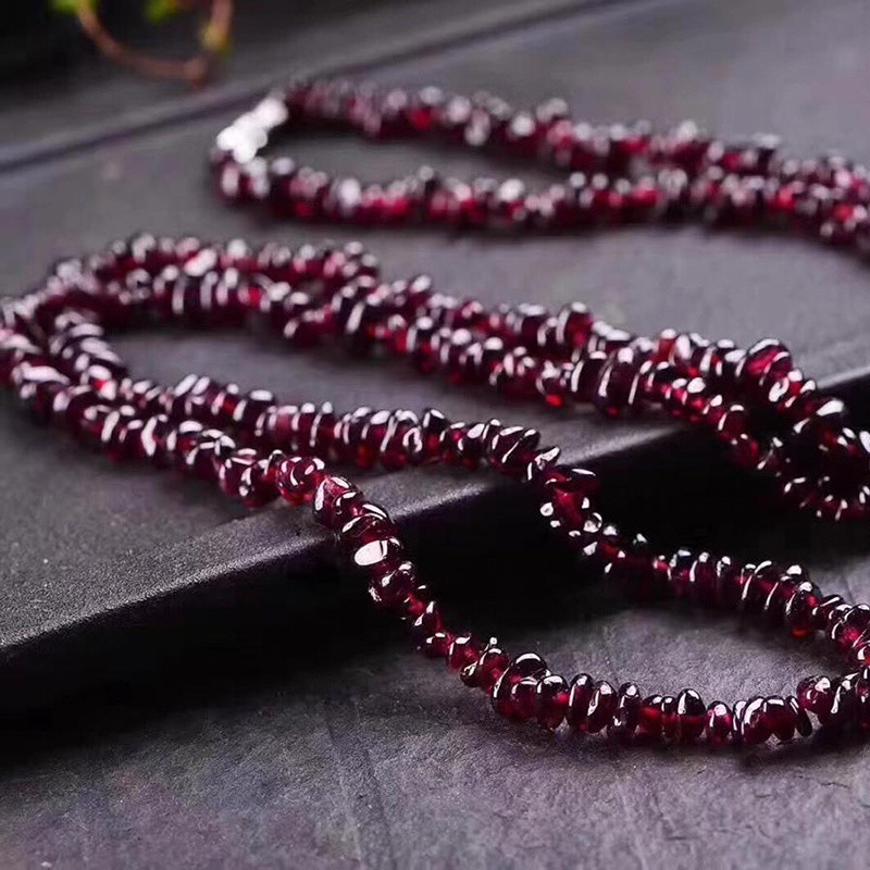 Vòng tay garnet đỏ tự nhiên sỏi đa, nữ, đá tự nhiên, quà tặng sinh nhật 25.4.9