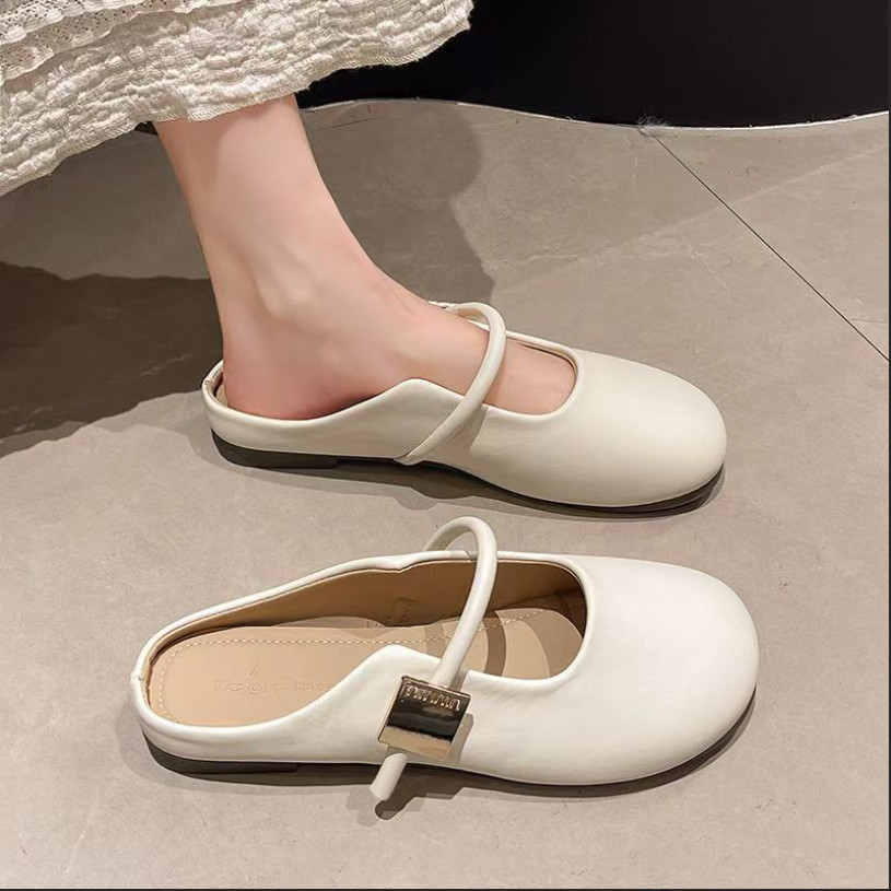 【✨Sopt】Giày sandal nữ Kiểu Hàn Tối giản Mũi tròn Đế êm Không mỏi chân Giày dép nữ Hàng ngày Đi làm