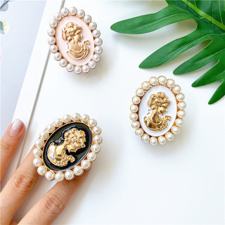 Hoạt Hình Ngọc Trai Retro Tròn Chắc Chắn Mặt Sau Dán Màu Trơn Griptok Giá Đỡ Điện Thoại P4