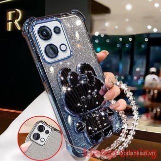 Ốp cho Oppo RENO 13 Pro 5g ren13 ren13f 13F 5g 2024 Ốp điện thoại Ốp mềm Vỏ chống sốc Gương trang điểm hình thỏ thẩm mỹ thiết kế mới có dây đeo sjsftuzj02