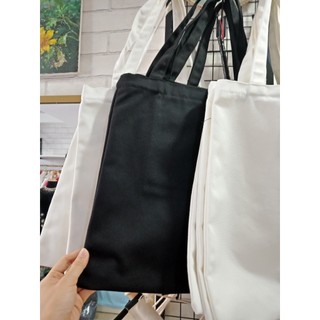 (CÓ BÁN SỈ) TÚI VẢI CANVAS TRẮNG 34*38 CÓ DÂY KÉO + NGĂN CON BÊN TRONG