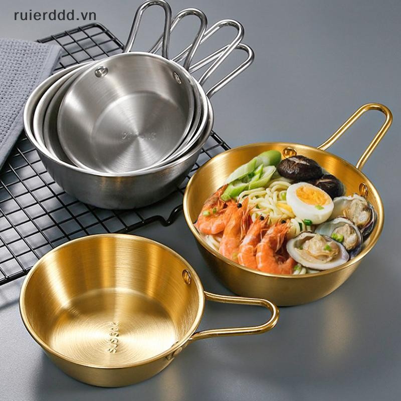 # ruierdd # Bát rượu gạo tròn có tay cầm Bát đựng nước sốt thực phẩm gia dụng bằng thép không gỉ Bộ đồ ăn Bộ đồ ăn Đồ dùng nhà bếp.