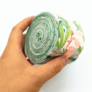 MKYCO 40 Cái Precuts Vải Jelly Rolls, Cotton Craft Green Print Chắp Vá Dải, Chất Liệu May DIY 6.3x25CM Quilting Vải Gói Phụ Kiện Thủ Công