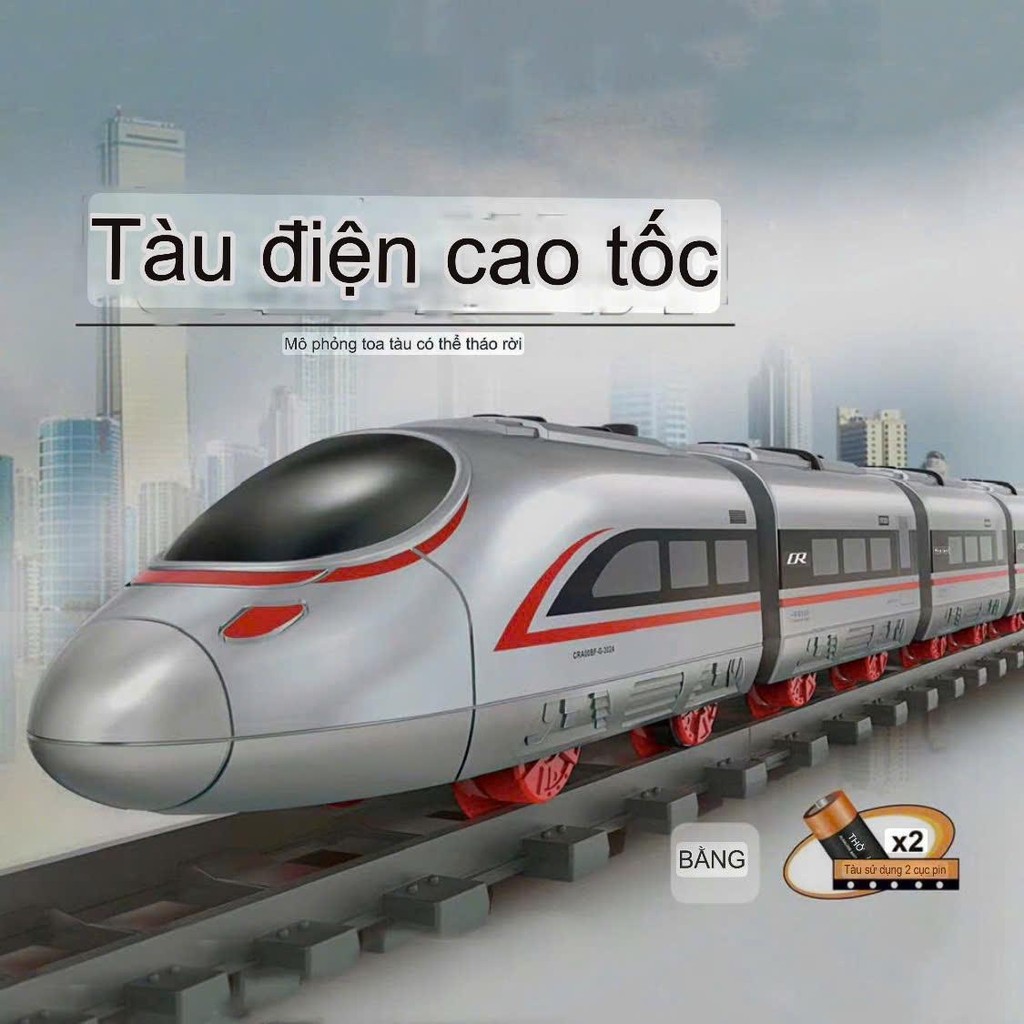Đồ chơi đoàn tàu cao tốc Metro Subway 3 toa chạy bằng pin có đèn và âm thanh (9802) sử