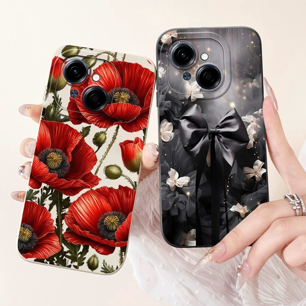 Ốp Lưng Tecno Spark Go 1S Tecno Spark Go 1 Bao Hoa Thời Trang Sang Trọng Kawaii Mèo Dễ Thương Vỏ Chống Sốc Cho Tecno KL4h Vỏ Điện Thoại