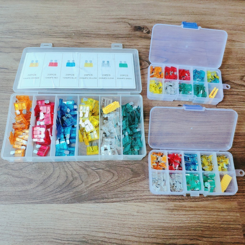 Set 120 Cầu Chì Lưỡi Nhỏ Cho Xe Tải/Xe Hơi 6 thông số kỹ thuật khác nhau