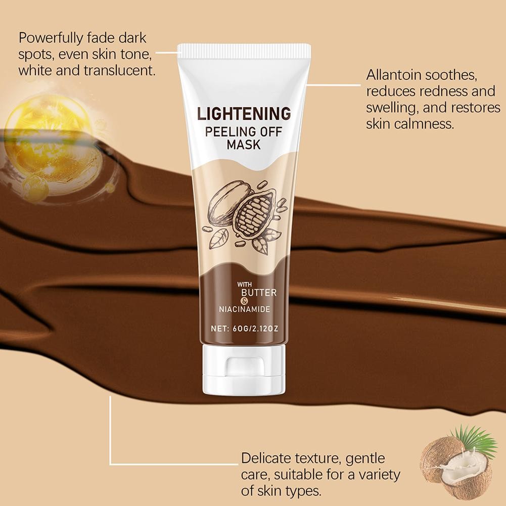 Mặt nạ lột Niacinamide màu sô cô la Dưỡng ẩm Nuôi dưỡng tông màu làm sạch làm sáng da E9w8