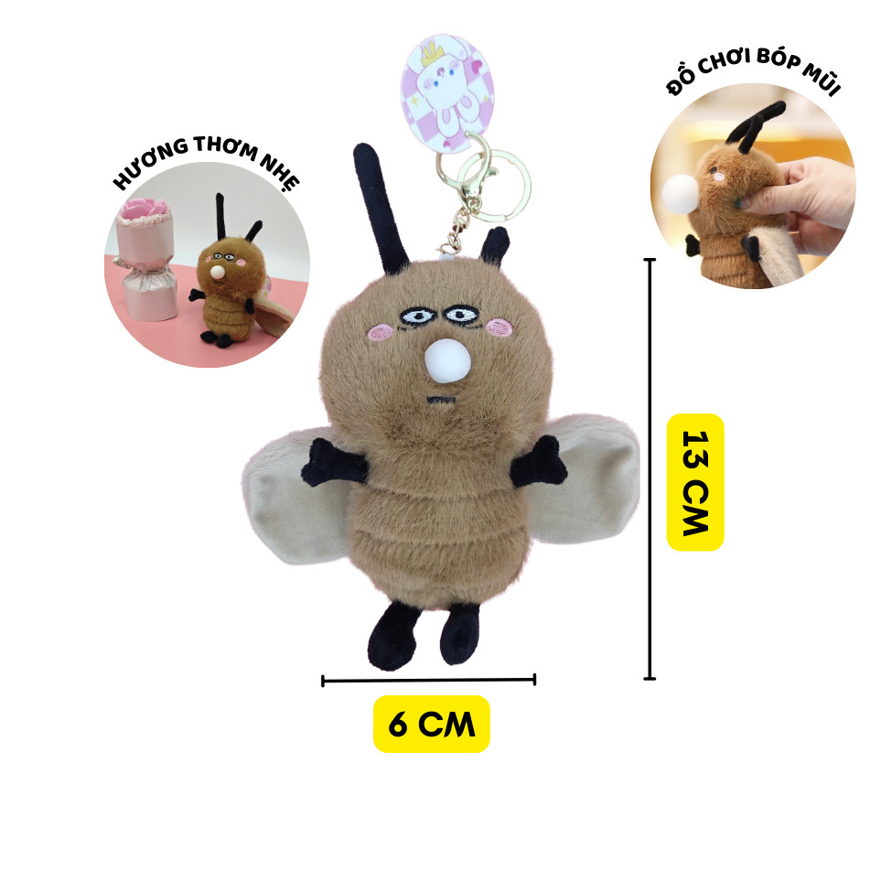 Móc Khóa Gấu Bông Gián Tiểu Cường Bóp Mũi Có Hương Thơm Nhẹ Gấu Bông Tiểu Cường Mẫu Mới