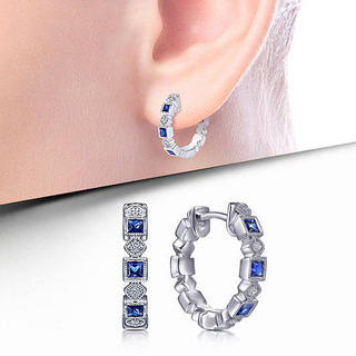 Bông tai Zircon bạc S925 Trang sức thời trang đơn giản Quà tặng nữ