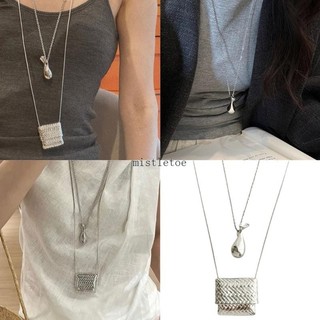Vòng cổ chuỗi dài MIS với túi thu nhỏ Mặt dây chuyền chai nước cho người đam mê thời trang Phụ kiện thời trang sành điệu