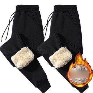 Quần Dichuangzhe Nam Lông Cừu Dày Cashmere Màu Trơn Dáng Rộng