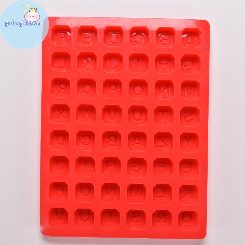 Pufangbliss Silicone Bảng Chữ Cái Xà Phòng Khuôn Bánh Sô Cô La Thạch Kẹo Bánh Quy Khối Khuôn VN
