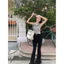 Áo croptop jean sát nách bò hở lưng gợi cảm thời trang retro đường phố mùa hè