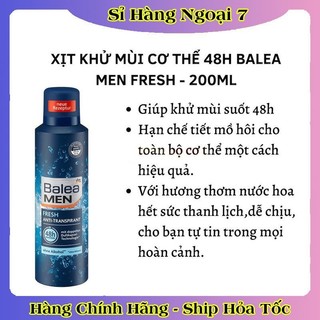 Xịt khử mùi Balea Men 48h 200ml của Đức - Dành cho nam