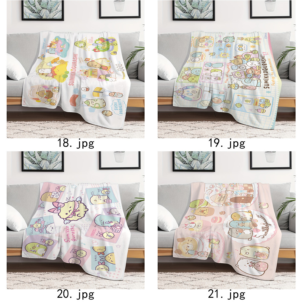 Sumikko Gurashi Flannel Chăn Một Mặt In Flannel Chăn Điều Hòa Không Khí Chăn