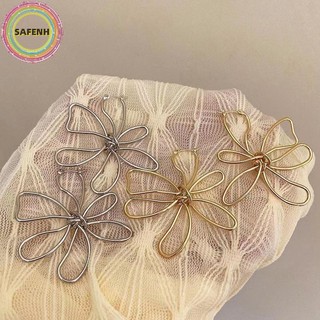 SAFENH Phóng Đại Hình Học Thiết Kế Hoa Rỗng Khóa Tai Kim Loại 2024 Mới Retro Phong Cách Hồng Cao Cấp Cảm Giác Của Niche Ear VN