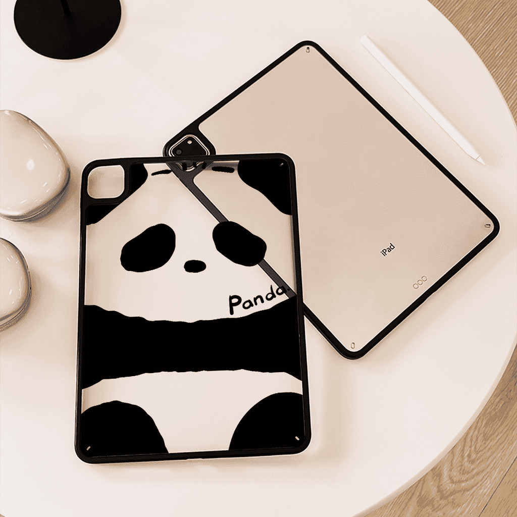 Vỏ Acrylic Cứng Họa Tiết Gấu Trúc Dễ Thương Tương Thích Với IPad 7 8 9 10th Air3 Air4 Air5 Air6 Air 11 M2 2024 10.9 "Pro10.5 10.2" Pro11 2018 2020 2021 A16 M4 2024