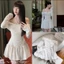 ĐÀM NHÚNG EO TAY DÀI 2 LỚP _ KHÁNH VY STORE_(41150) Nữ Thun xốp Nhật Women Dress