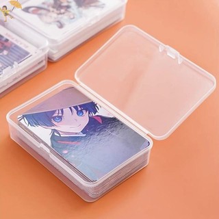[Gou] Hộp lưu trữ bằng nhựa trong suốt mới Photocards Hộp lưu trữ thẻ nhỏ Hộp sắp xếp để bàn Hộp phân loại Văn phòng phẩm VN