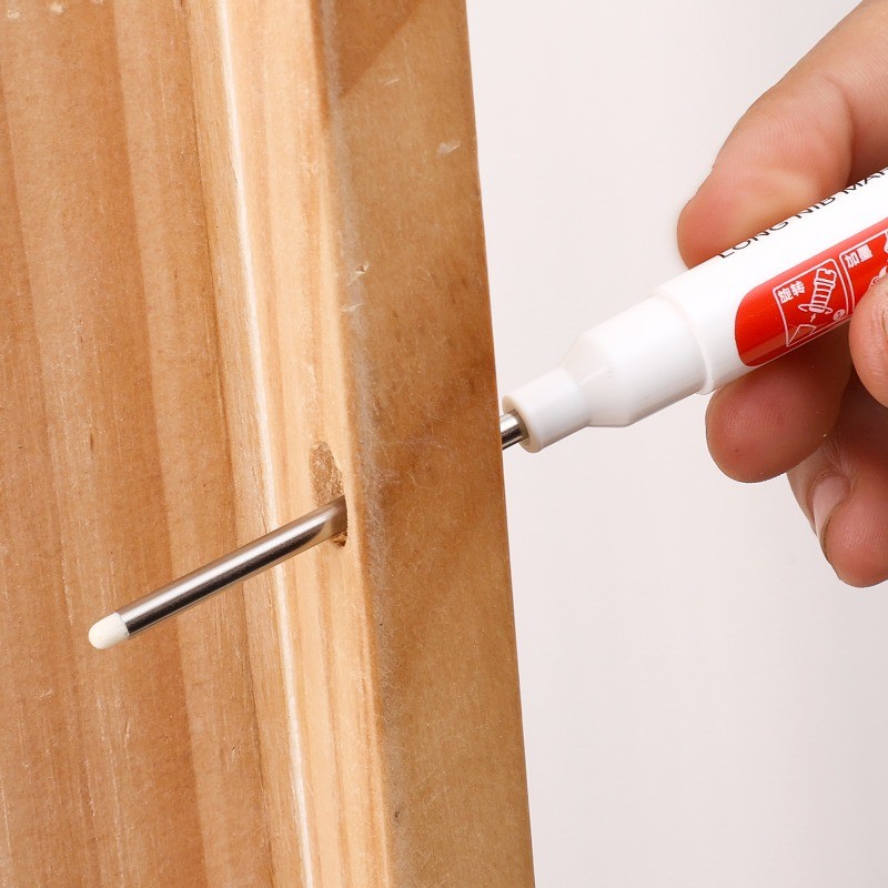 [Nổi bật] Bút đánh dấu mực 45mm - Dụng cụ chế biến gỗ lỗ sâu - Đồ dùng học tập văn phòng - Thường trực, dầu, chống thấm nước, sấy nhanh - Bút vẽ trắng đầu dài