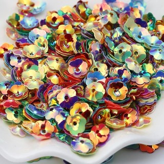 [Dây đeo đính sequin Ống hạt gạo] Tấm lấp lánh hình hoa mận lõm 4mm Tự Làm Thủ Công tấm hạt phẳng mẫu giáo hộp đêm biểu diễn phụ kiện trang phục sân khấu khoảng 450 miếng E4AR e9ui