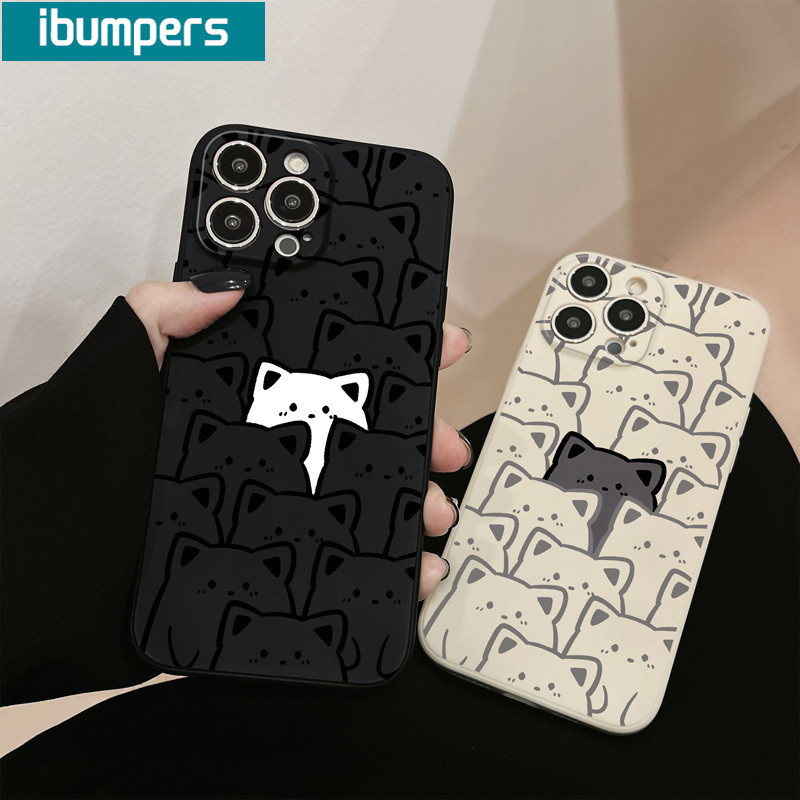 ibumpers Ốp lưng Iphone Cute Hài Hước Mèo In Hình Ốp Điện Thoại Mỏng Silicone Mềm Chống Bẩn Chống Sốc Cho Iphone 15 14 12 13 11 Pro Max IP 7 8 Plus Iphon X XS XR Xs Max