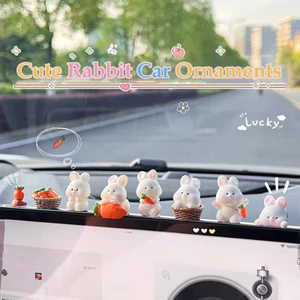 Kawaii Vịt Thu Nhỏ Các Bức Tượng Nhỏ Thủ Công Micro Phong Cảnh Trang Trí Nội Thất Ô Tô Phụ Kiện Nhà Để Bàn Trang Trí Thỏ Búp Bê Đồ Chơi