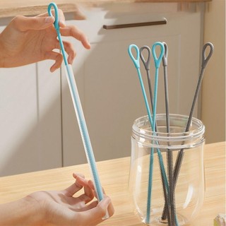 Bàn chải làm sạch ống hút uống nước BAMBOOB, Bàn chải làm sạch ống hút silicon có thể tái sử dụng dài, Bàn chải khoảng cách tiện ích nhà bếp gia dụng