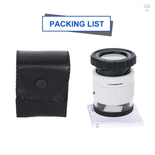 Cân LED Loupe 30X Kính lúp có thể điều chỉnh Kính lúp loại xi lanh kim loại Gương có tỷ lệ Gương đọc sách cỡ nhỏ Kính lúp trang sức với 3 đèn LED 3 đèn UV Trắng