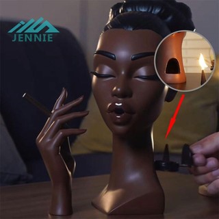 Lư Hương Nhựa Người Phụ Nữ Màu Đen Lư Hương Cho Phòng Khách Phòng Ngủ Văn Phòng H [jennie1.vn]