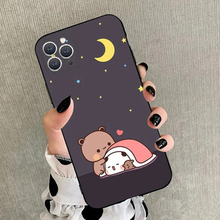 Ốp điện thoại hình gấu hoạt hình BUBU DUDU cho iPhone 17,15,14,13,12,11, Plus, Pro Max, XS, X, XR, SE, Mini, 8,7 Vỏ silicon mềm màu đen