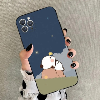 Ốp điện thoại hình gấu hoạt hình BUBU DUDU cho iPhone 17,15,14,13,12,11, Plus, Pro Max, XS, X, XR, SE, Mini, 8,7 Vỏ silicon mềm màu đen
