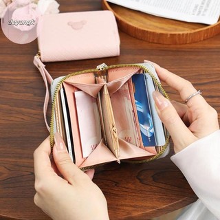Deyangk Thời Trang Dung Tích Lớn Ngắn Ví Dây Kéo Nhiều Khe Cắm Thẻ Giải Trí Ví Đựng Tiền Xu VN