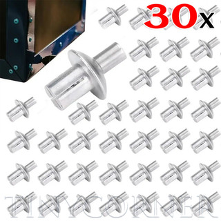 30 Chiếc Hợp Kim Nhôm Mở Rộng Đinh Tán Búa Lái Móng Tay, Dây Buộc Tường Hạng Nặng Cho Bê Tông / Gỗ / Nội Thất, 3 Kích Cỡ Có Lớp Phủ Chống Rỉ Sét