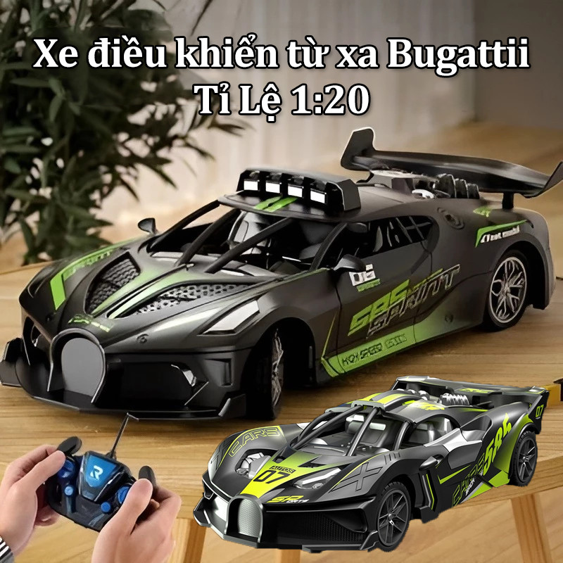 Xe điều khiển từ xa Bugattii 1:20,Xe Ô Tô Dùng Pin Siêu Mạnh,Đồ chơi cho bé trai,quà tặng cho trẻ em