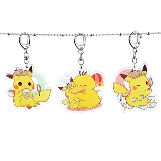[Keychain] Móc khóa Pokémon Anime Móc khóa Pikachu hai chiều Móc khóa túi học sinh Squirtle MPWY