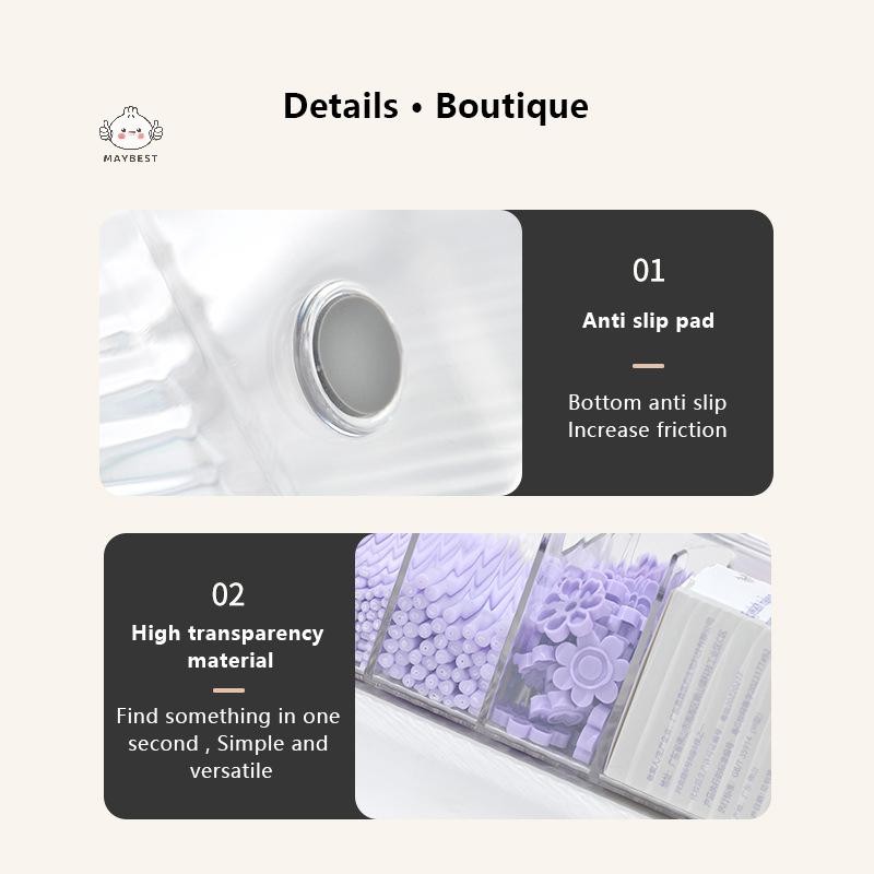 Maybest Hộp lưu trữ dụng cụ mở rộng lông mi có nắp Phụ kiện mi Keo dán nhíp Hộp đựng Acrylic trong suốt {VN}