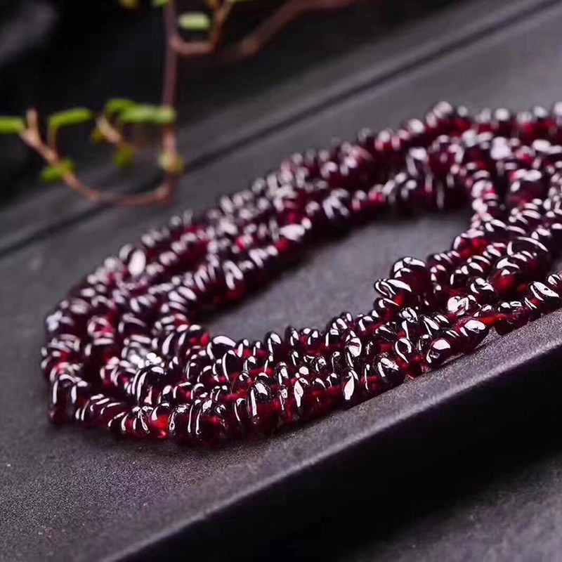 Vòng tay garnet đỏ tự nhiên sỏi đa, nữ, đá tự nhiên, quà tặng sinh nhật 25.4.9