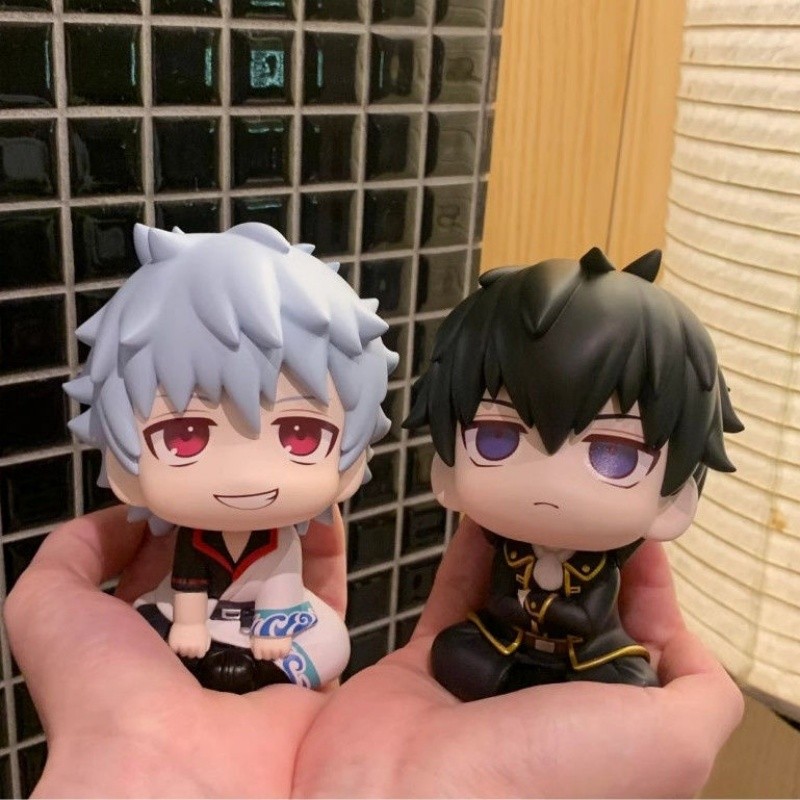 Gintama Tra Cứu Đồ Chơi 10cm Hijikata Toushirou Sakata Gintoki Nhân Vật Hành Động Ngồi Búp Bê Phiên Bản Q PVC Sưu Tập Tượng