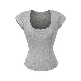 Áo Thun Nữ Cổ U Chất Liệu Viscose Mỏng Nhẹ Form Ôm Sát Body Co Giãn Tôn Dáng Mùa Hè