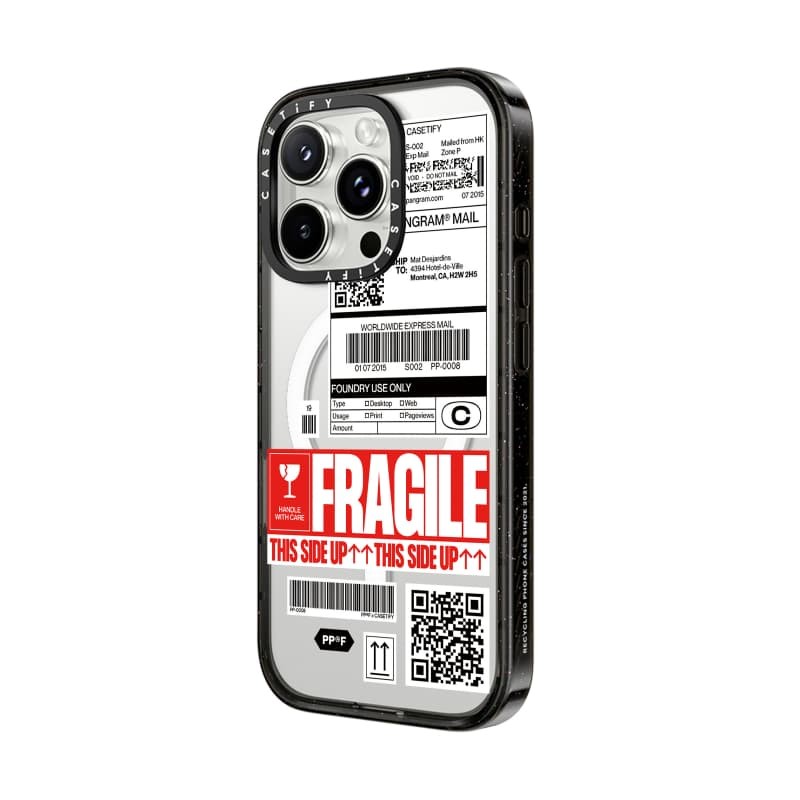 Casetify X FRAGILE Tác Động Từ Hút Cứng Acrylic Ốp Lưng Cho Apple IPhone 12 13 14 15 16 Pro Max Plus Có Hộp