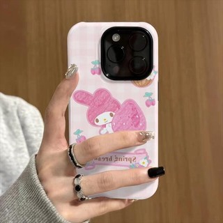 Ốp điện thoại 2 trong 1 Jelly Strawberry Melody tương thích với iPhone 15 Pro Max, Apple 16 14 Plus 11 / 12 / 13 Pro Max, vỏ bảo vệ chống sốc mới