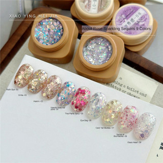 XEIJAYI Về Dòng Hoa Hồng Chất Liệu Gel Móng Tay Lấp Lánh Sequin Glitter Keo Phototherapy Đóng Hộp Nghệ Thuật Làm Móng Cho Cửa Hàng Móng Tay 5g