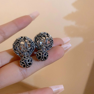 Bông tai rỗng kim loại Niche Thiết kế sáng tạo Sang trọng nhẹ Trang sức tai cao cấp sang trọng