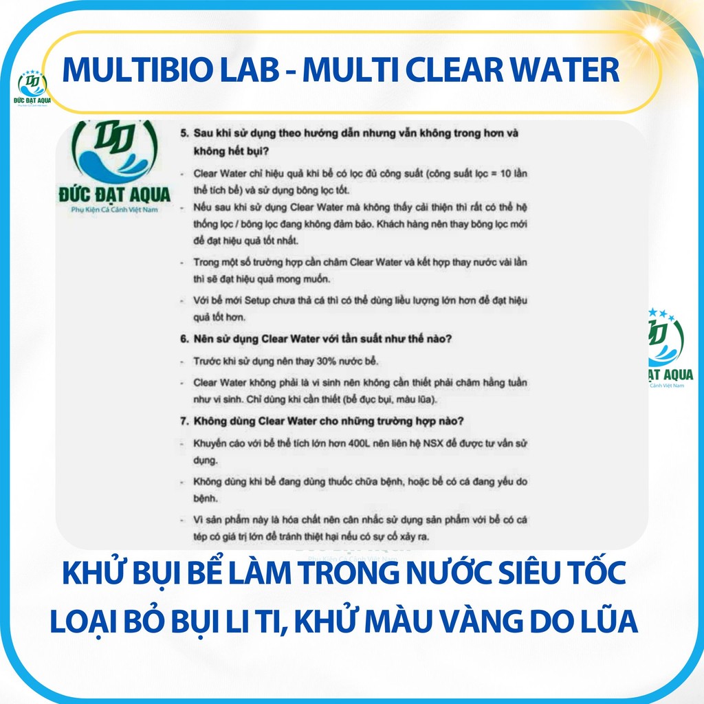 làm Trong nước siêu tốc - khử bụi bể, thuỷ sinh chỉ trong 30-60 phút - Multi Clear Water-Ver.03 7