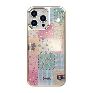 [Sheren] Vỏ điện thoại khâu lưới vui nhộn Gilt ins Thích hợp cho i17 16 15 14 13 12 11 pro max Vỏ bảo vệ chống sốc