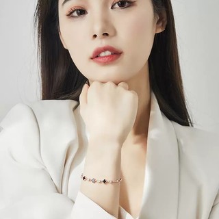 Châu Âu Mỹ ins Phong Cách Mới Kim Cương Bốn Lá Vòng Tay Cỏ Ba Lá Nữ